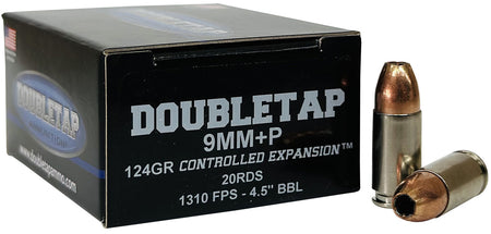 DoubleTap  +P Hollow Point 124 Grain 9mm Luger/Parabellum  091037683106