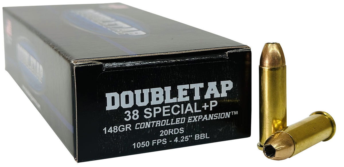 DoubleTap .38 Special Controlled Expansion +P 148 grain Jacketed Hollow Point ammunition