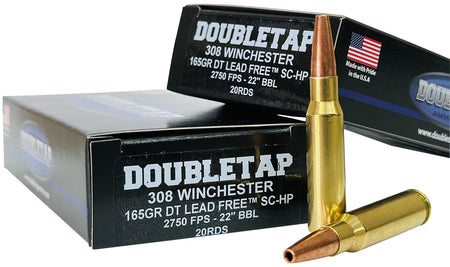 DoubleTap Lead Free Lead Free Hollow Point 165 Grain .308 Win / 7.62x51mm 2800 fps 091037349408