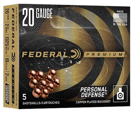 Federal 20 Gauge Shotgun Ammo Personal Defense FliteControl 10 Pellets 2.75 in 1-1/4 oz 00 Buck