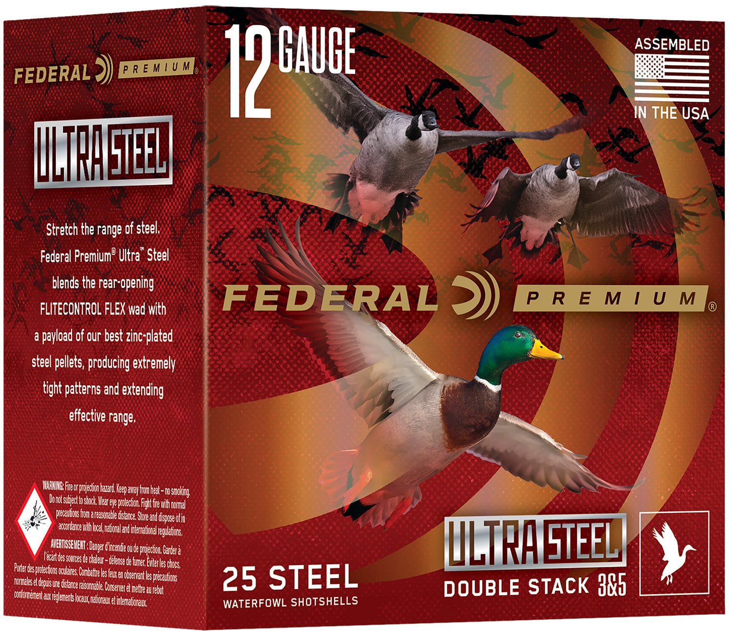 Federal 12 Gauge Shotgun Ammo Ultra Steel 3 in 1-1/4 oz BB