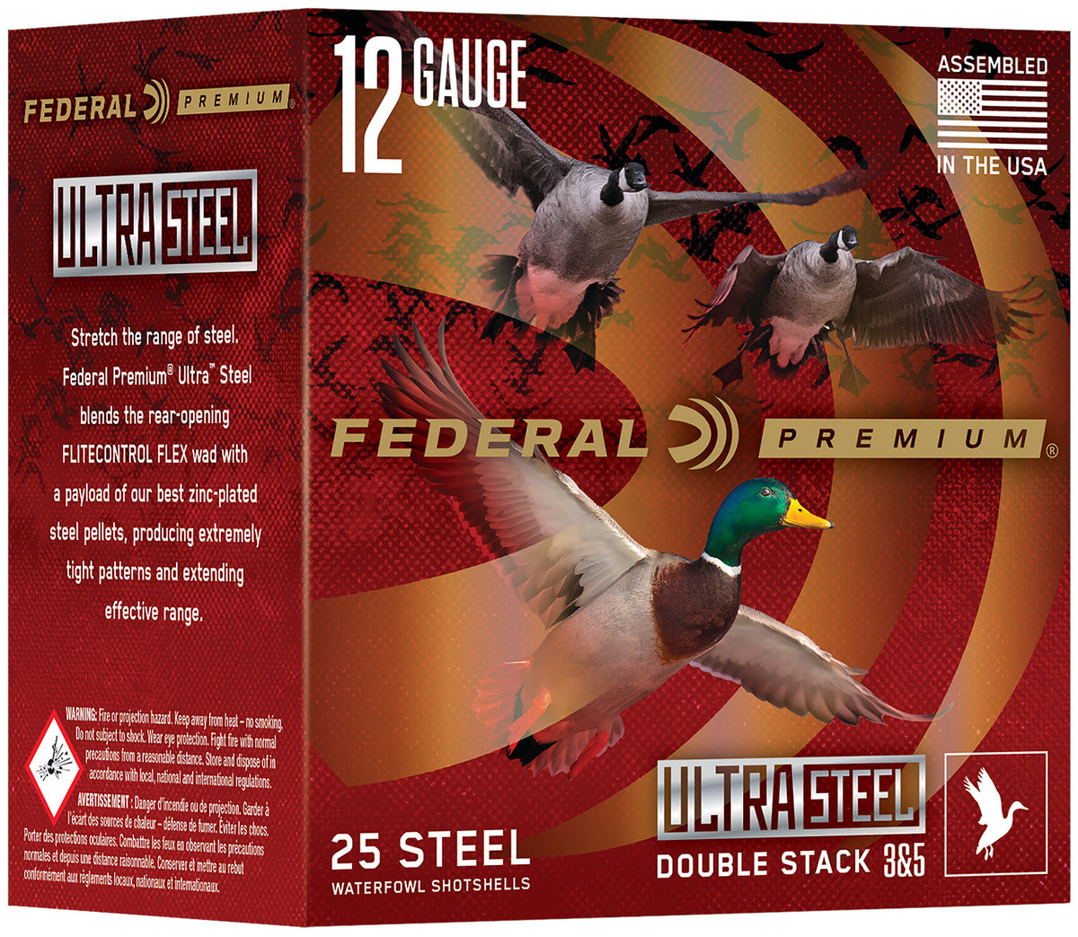 Federal 12 Gauge Shotgun Ammo Ultra Steel 3 in 1-1/4 oz BB / 2
