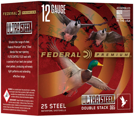 Federal 12 Gauge Shotgun Ammo Ultra Steel 3 in 1-1/4 oz BB / 2