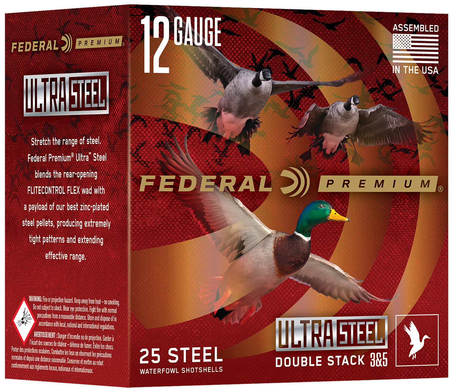 Federal 12 Gauge Shotgun Ammo Ultra Steel 3 in 1-1/4 oz #2