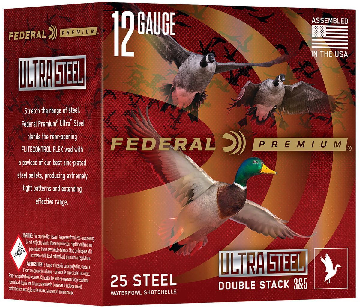 Federal 12 Gauge Shotgun Ammo Ultra Steel 3 in 1-1/4 oz #2 / 4