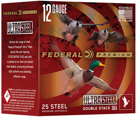 Federal 12 Gauge Shotgun Ammo Ultra Steel 3 in 1-1/4 oz #2 / 4