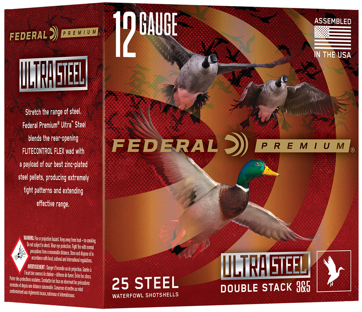 Federal 12 Gauge Shotgun Ammo Ultra Steel 3 in 1-1/4 oz #3 / 5