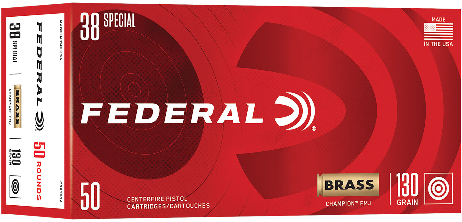 Federal .38 Special Champion 130 grain Full Metal Jacket ammunition