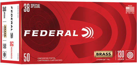 Federal .38 Special Champion 130 grain Full Metal Jacket ammunition