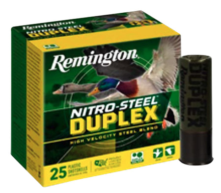 Remington 12 Gauge Shotgun Ammo Nitro Steel Duplex High Velocity Steel Blend 3 in 1-1/4 oz BB / 2
