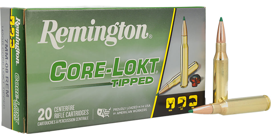 Remington 7mm-08 Remington Core-Lokt Tipped 140 grain Polymer Tip ammunition