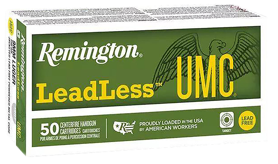 Remington 9mm Luger / Parabellum UMC Leadless 100 grain Lead Free Jacketed ammunition