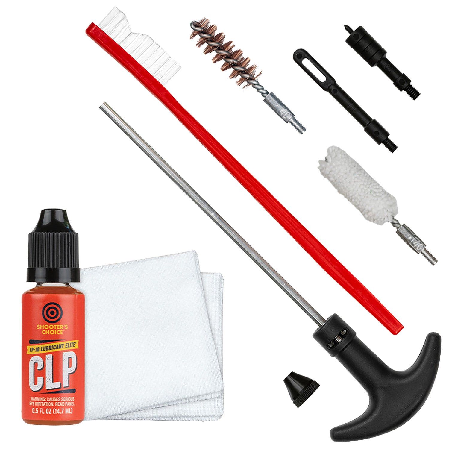 Shooters Choice .40 Caliber Pistol Cleaning Kit with Aluminum Rod SHFSRK40