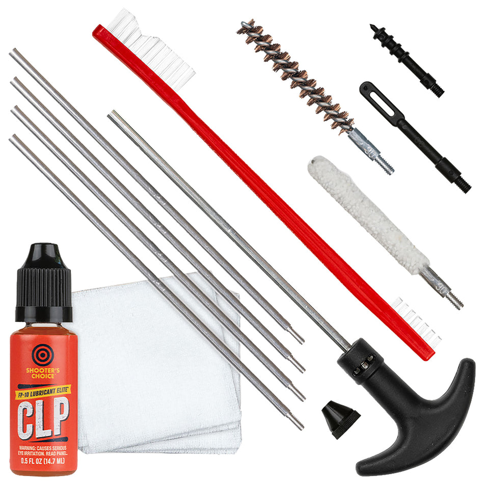 Shooters Choice .30 Caliber Rifle Cleaning Kit with Aluminum Rod SHFSRK30
