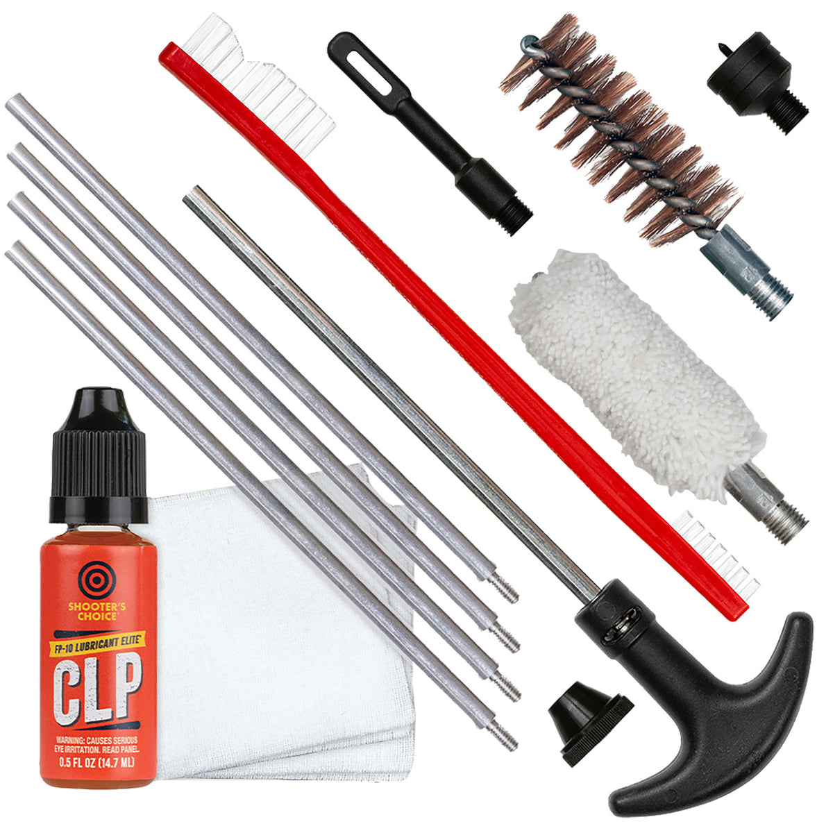 Shooters Choice 12 Gauge Shotgun Cleaning Kit with Aluminum Rod SHFSRK12
