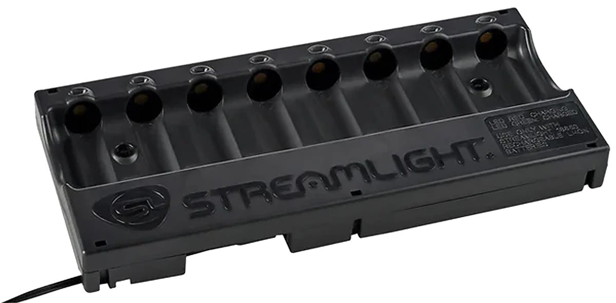 Streamlight 20233 12V DC 8-Unit Bank Charger Black w/SL-59/CR123A Batteries