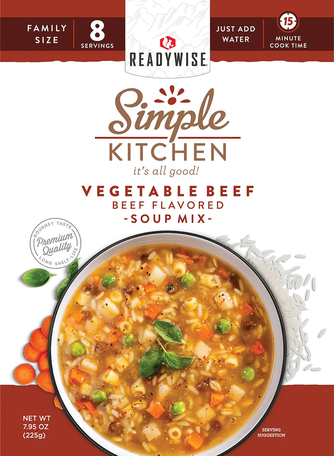 Simple Kitchen RWSK05067 Vegetable Beef Soup 8 Servings Per Pouch Case of 6