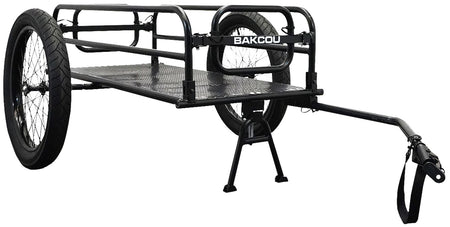 Bakcou Folding Cargo Electric Bike Trailer Black 70" Length Removable Canvas Liner Kickstand Included
