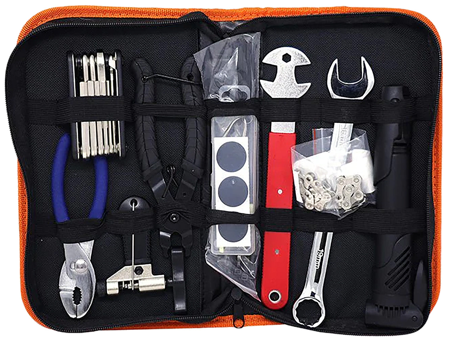 Bakcou E-Bike Trailside Repair Kit Includes Chain Tool Pedal Wrench Multi-Tool Pump and Patch Kit