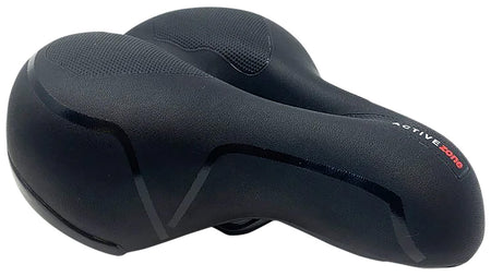 Bakcou Universal Fit Oversized E-Bike Comfort Seat Black Faux Leather Cushioned Saddle