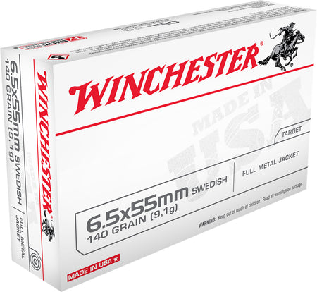 Winchester 6.5x55mm Swedish USA 140 grain Full Metal Jacket ammunition