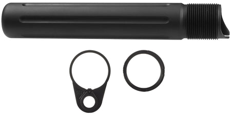 Primary Weapons 4G2BTPB-1F Fluted Pistol Buffer Tube with Ratchet Lock Castle Nut Black Anodized