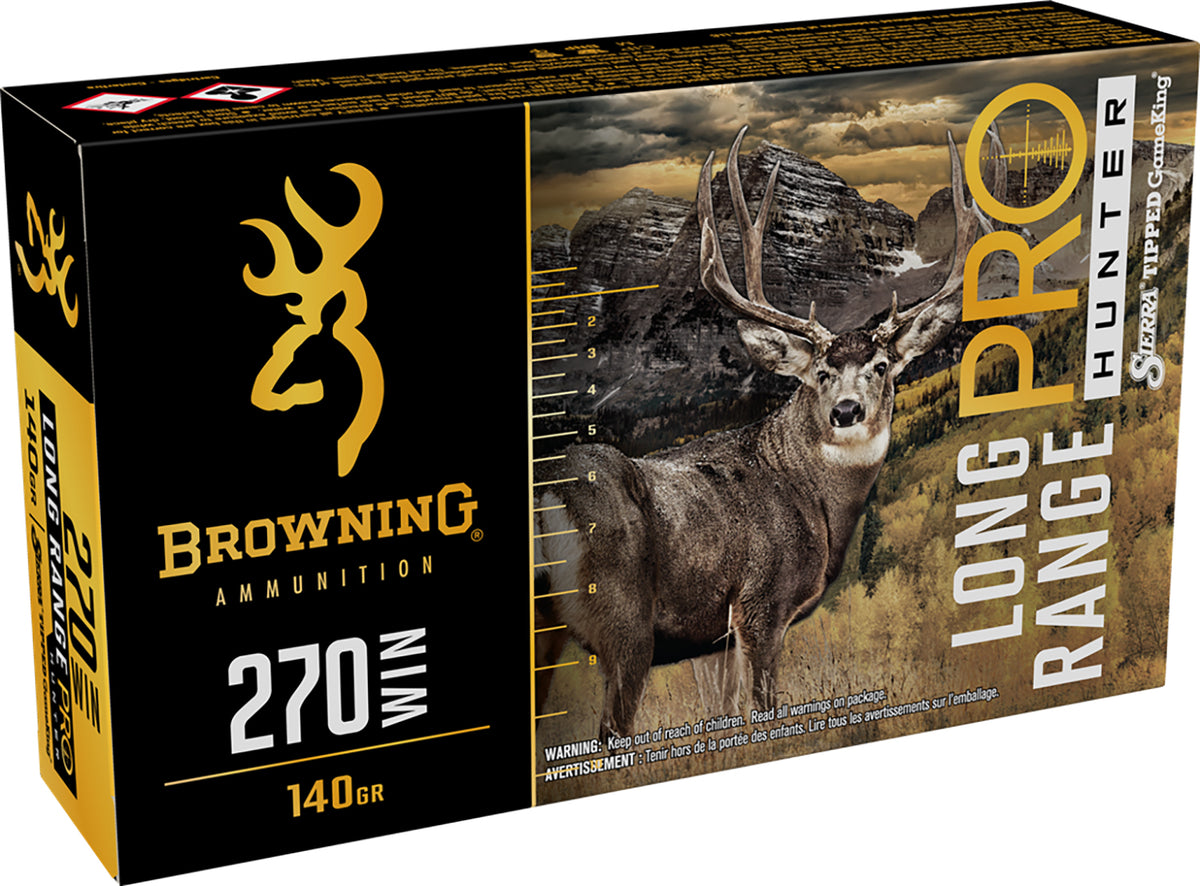 Browning .270 Winchester Long Range Pro 140 grain Sierra Tipped GameKing boat-tail ammunition