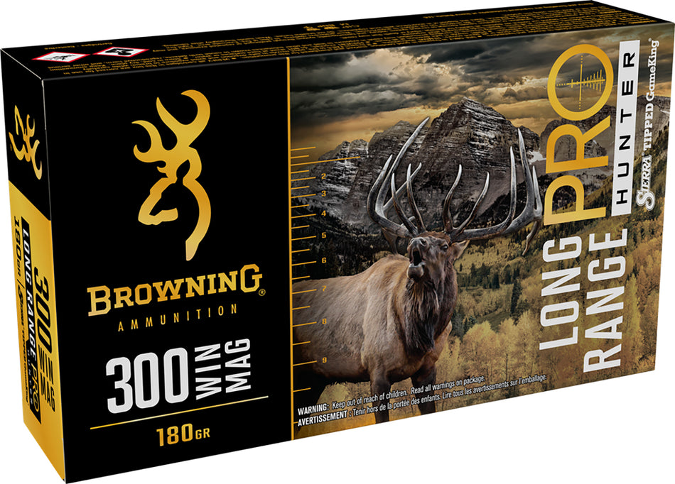 Browning .300 Winchester Mag Long Range Pro 180 grain Sierra Tipped GameKing boat-tail ammunition