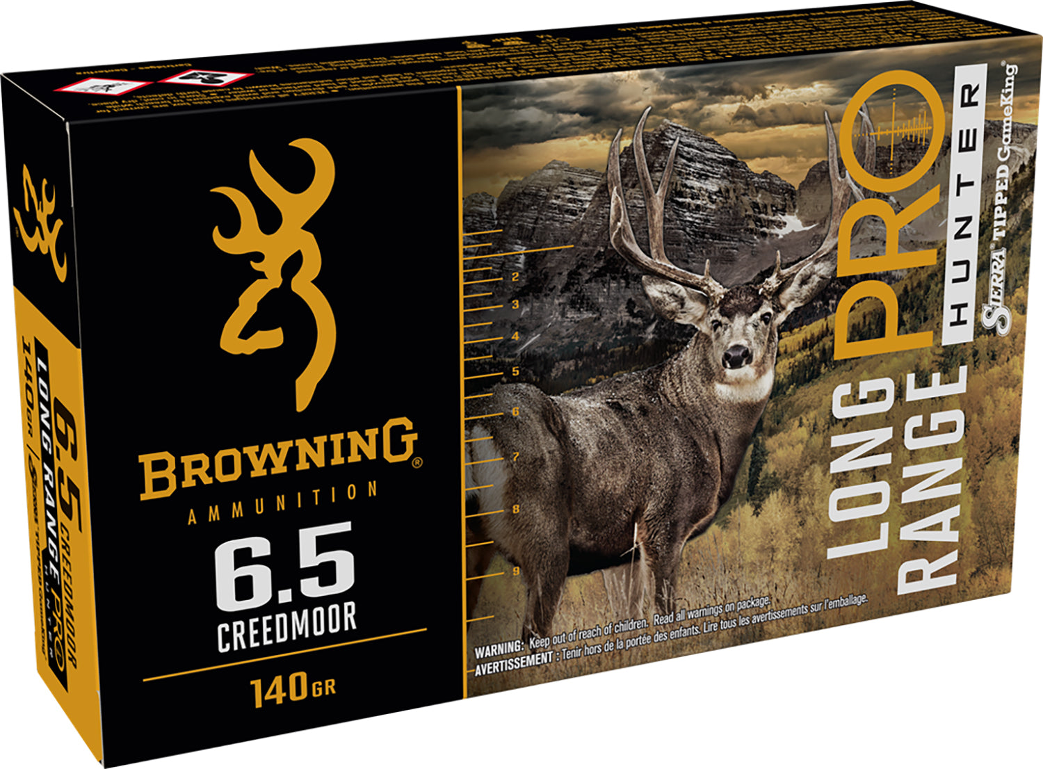 Browning 6.5mm Creedmoor Long Range Pro 140 grain Sierra Tipped GameKing boat-tail ammunition