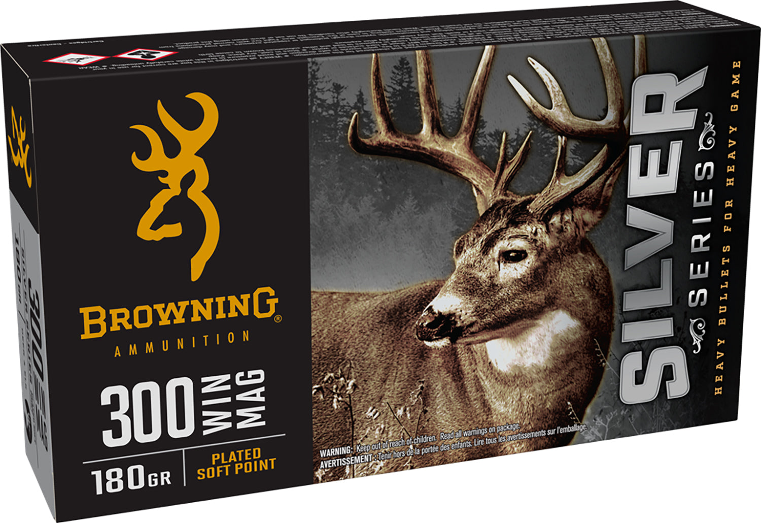 Browning .300 Winchester Mag Silver 180 grain Soft Point ammunition