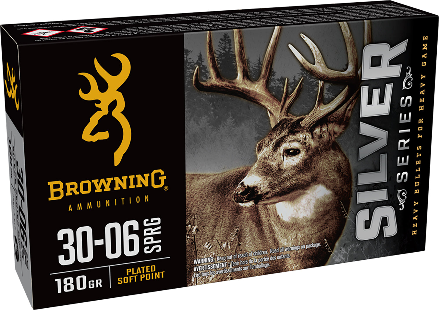 Browning .30-06 Springfield Silver 180 grain Plated Soft Point ammunition