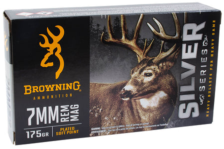 Browning 7mm Remington Mag Silver 175 grain Plated Soft Point ammunition
