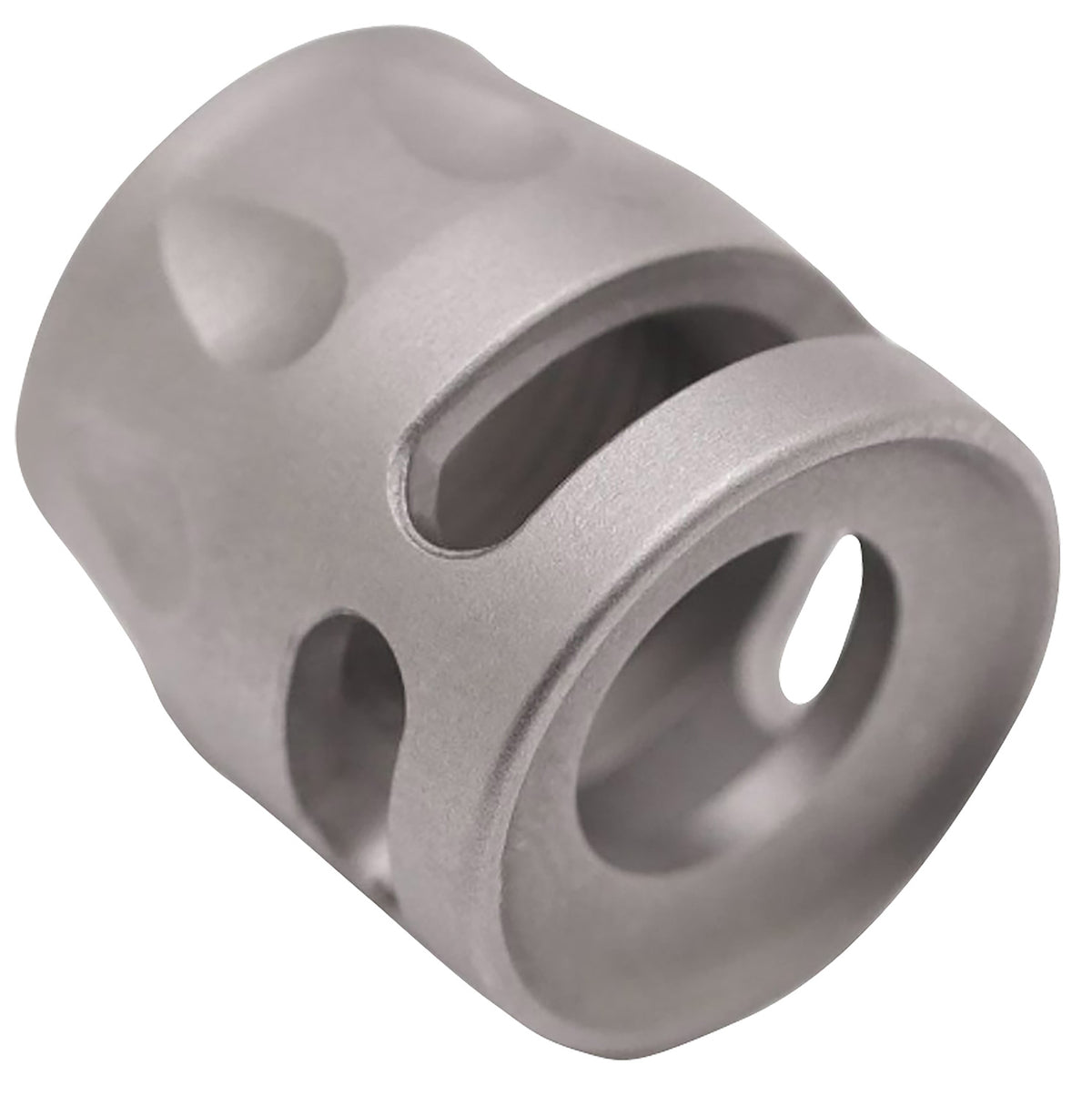 True Precision Inc TPSMICROSS Satin Stainless Micro Compensator 9mm/380 ACP 1/2"x28