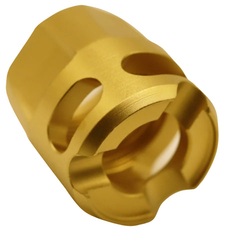 True Precision Micro Compensator Y-Type Gold 416R SS 1/2x28 Threads 9mm/380