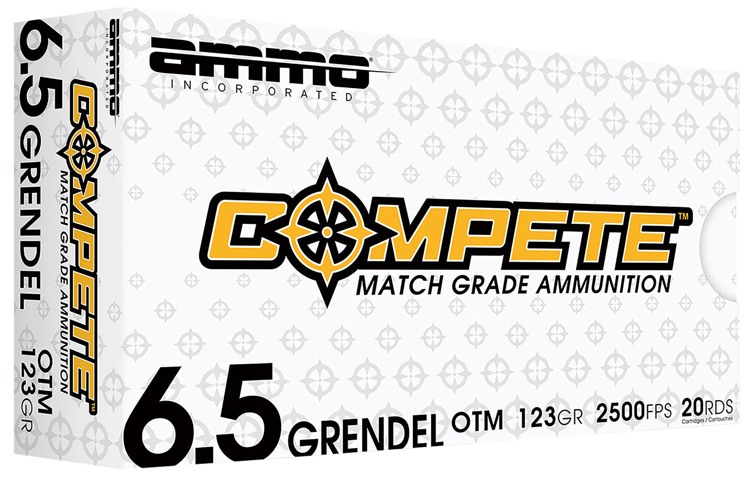 Ammo Inc 6.5mm Grendel Match 123 grain Boat Tail Hollow Point ammunition