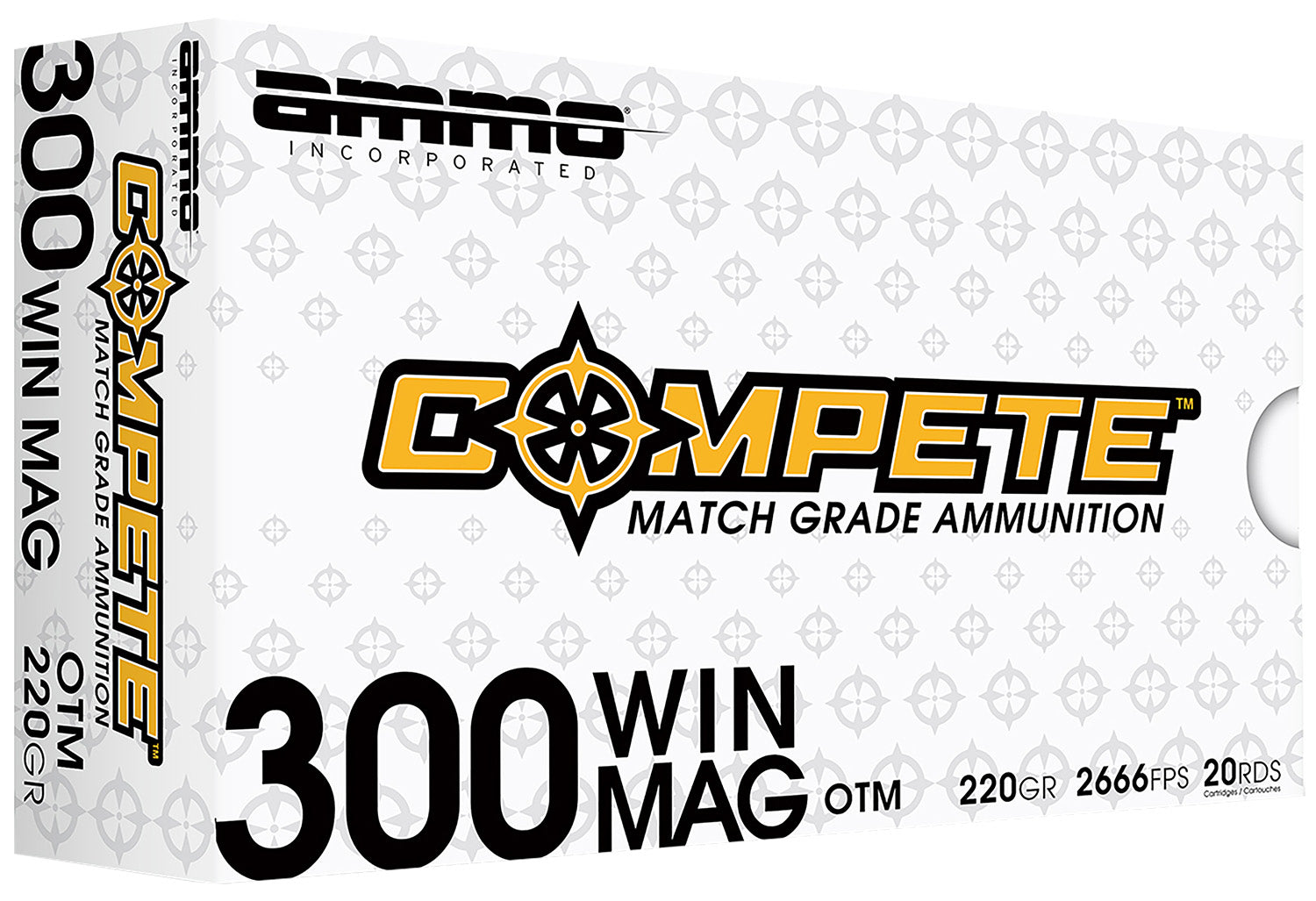 Ammo Inc .300 Winchester Mag Match 190 grain Boat Tail Hollow Point ammunition
