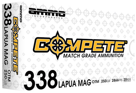 Ammo Inc .338 Lapua Magnum Match 250 grain Boat Tail Hollow Point ammunition
