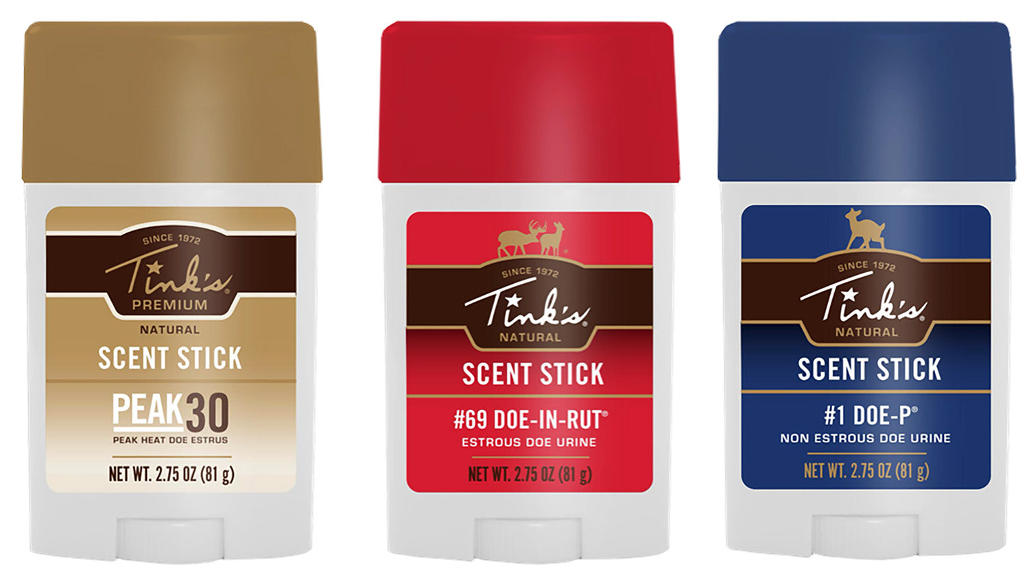 Tinks W6233 Deer Scent Sticks 3 Pack 2.75 oz Stick
