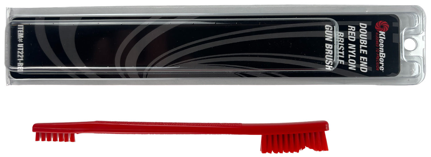 KleenBore UT221RED Dual End Red Nylon Utility Brush for Firearm Cleaning