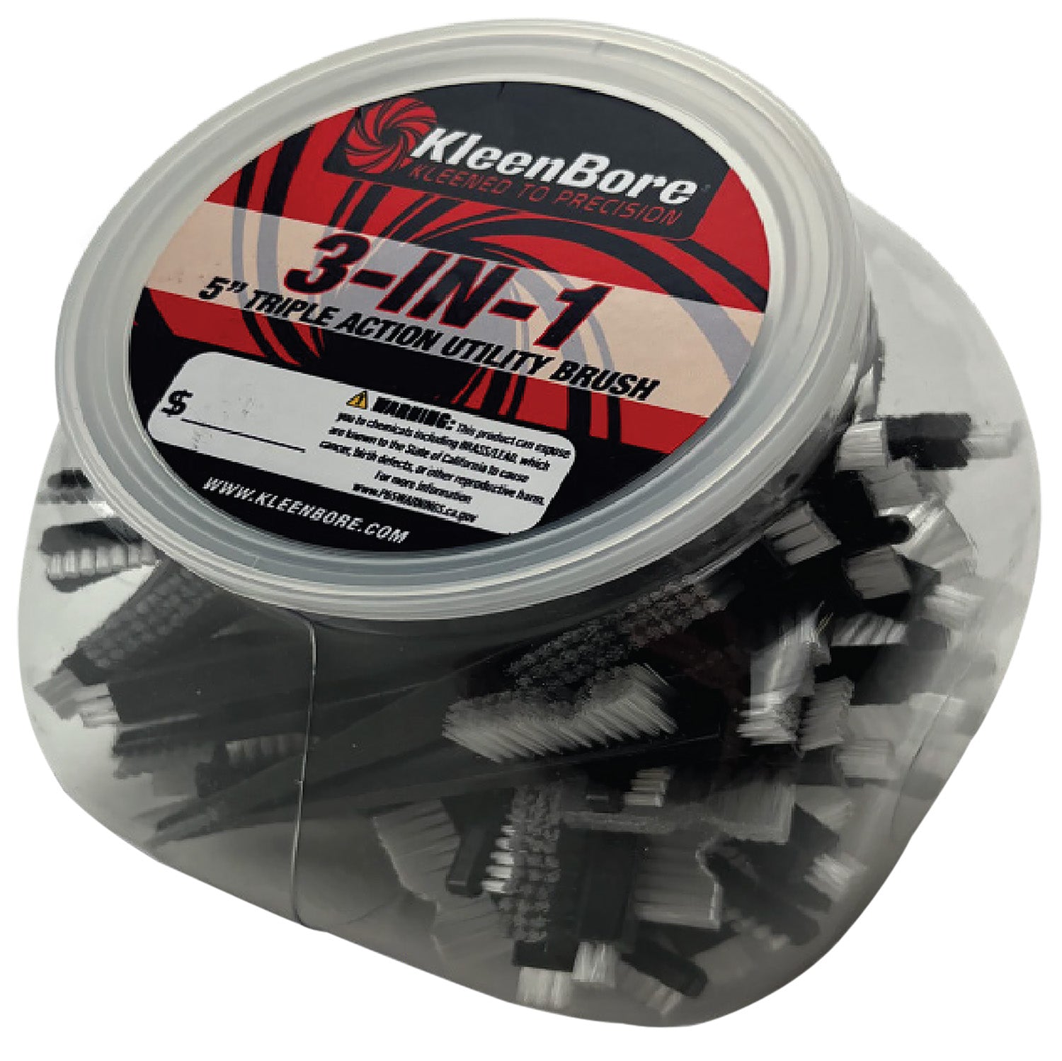 KleenBore UT221CGLOBE 3-in-1 Nylon Utility Brush 5" Firearms Bulk 50 QTY