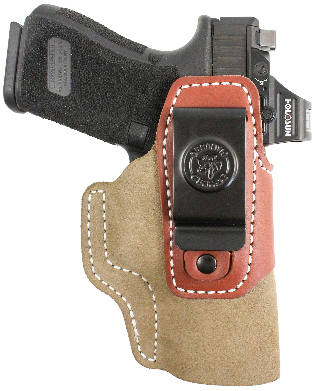 DeSantis 215NJE1Z0 Transit IWB Natural Kydex/Leather Fits Glock 26/27/33 Ambidextrous