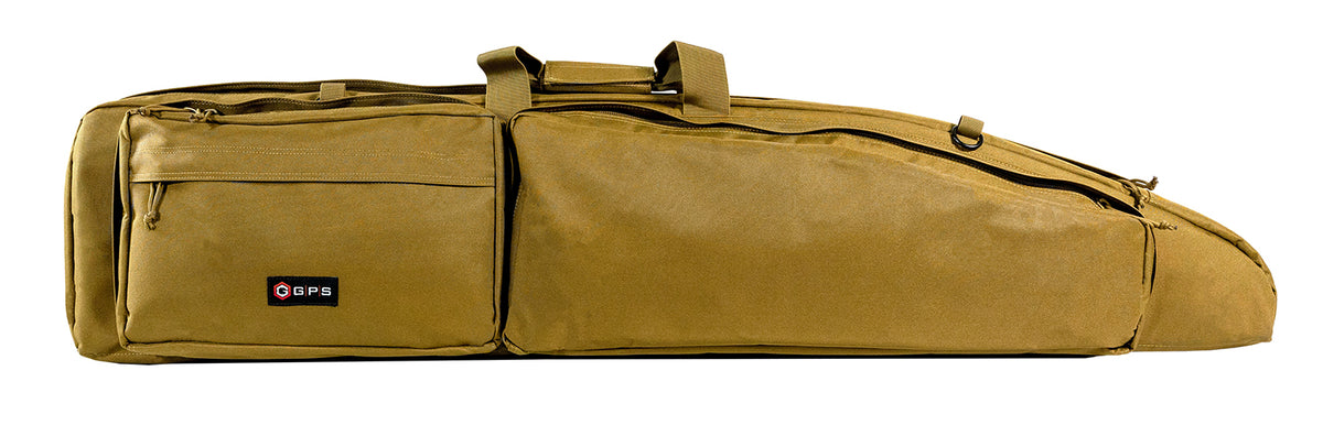 GPS GPSDBRC50TAN Double Bolt Rifle Case 50" Tan Removable Shoulder Strap MOLLE Gear Pockets
