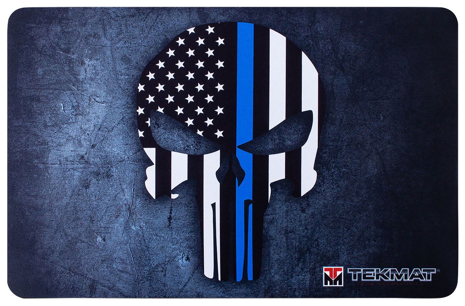 TekMat Blue Line Punisher Skull Firearm Cleaning Mat 11x17 Inch