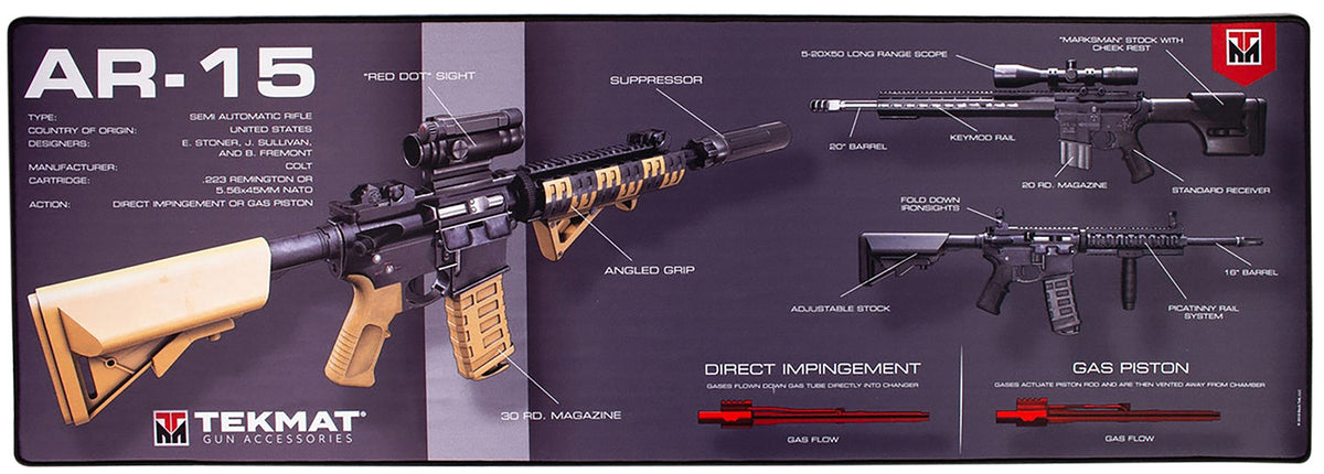 TekMat 25x42 AR-15 Weapons Platform Dye-Sublimated Door Mat, Black, Made in Utah TEK-42-AR15-WPD
