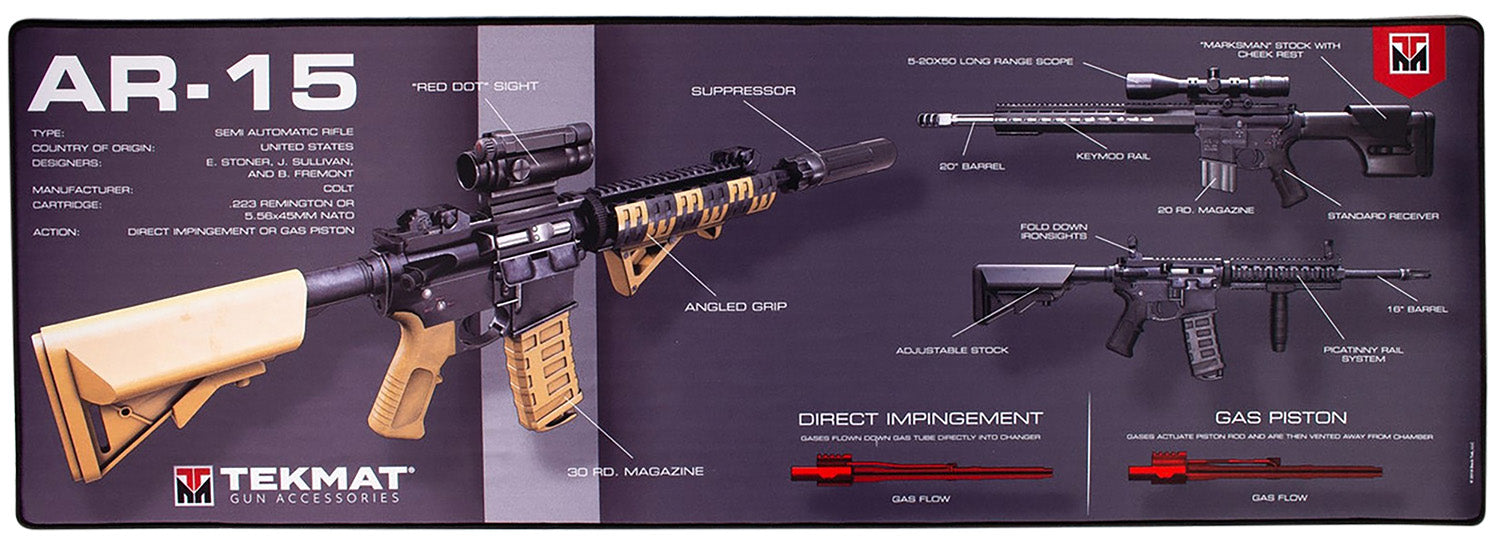 TekMat 25x42 AR-15 Weapons Platform Dye-Sublimated Door Mat, Black, Made in Utah TEK-42-AR15-WPD
