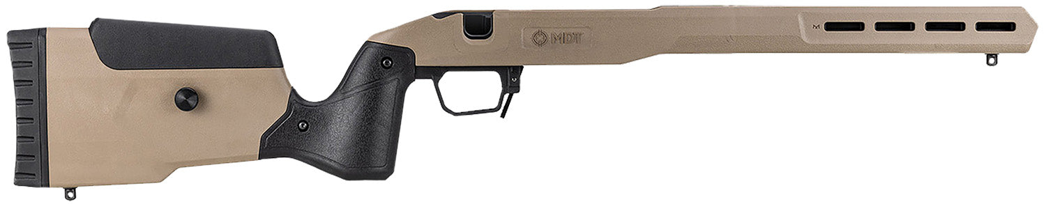 MDT Field Stock FDE Adj. Buttstock Free-Float Barrel for Short Action Ruger American