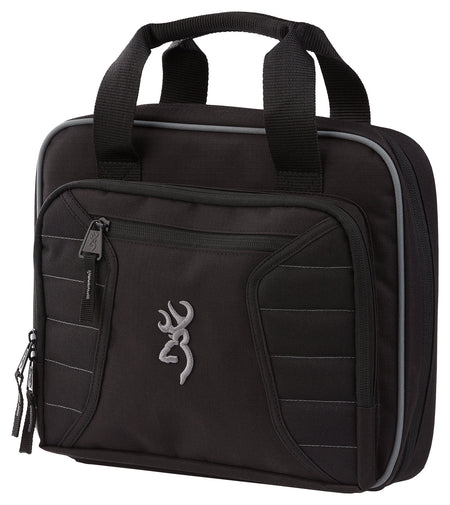 Browning Double Black Polyester Handgun Case 2-Pistol Capacity Zippered Side Pockets