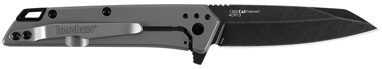 Kershaw Misdirect 2.90" Reverse Tanto EDC Folder Black Oxide Blade, Gray Bead Blasted Stainless Steel Handle