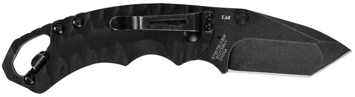 Kershaw Shuffle II 2.60" American Tanto EDC Folder BlackWash 8Cr14MoV Blade, Black GFN Handle