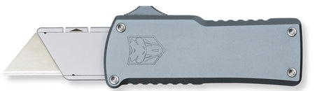 CobraTec OTF Utility Knife Gray 6061-T6 Aluminum Handle Replaceable Utility Blades